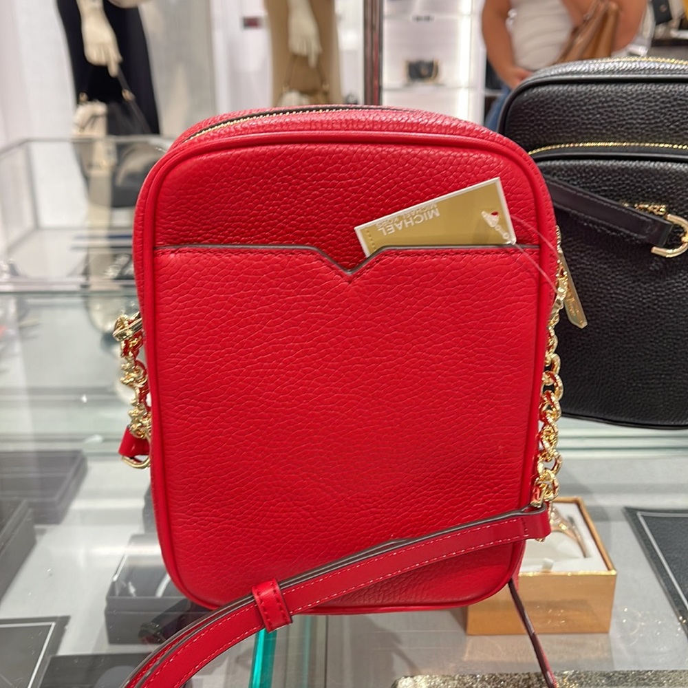 MICHAEL KORS  Jet Set Travel Medium Logo NS Chain XBody Leather Crossbody Flight - Picture 5 of 16